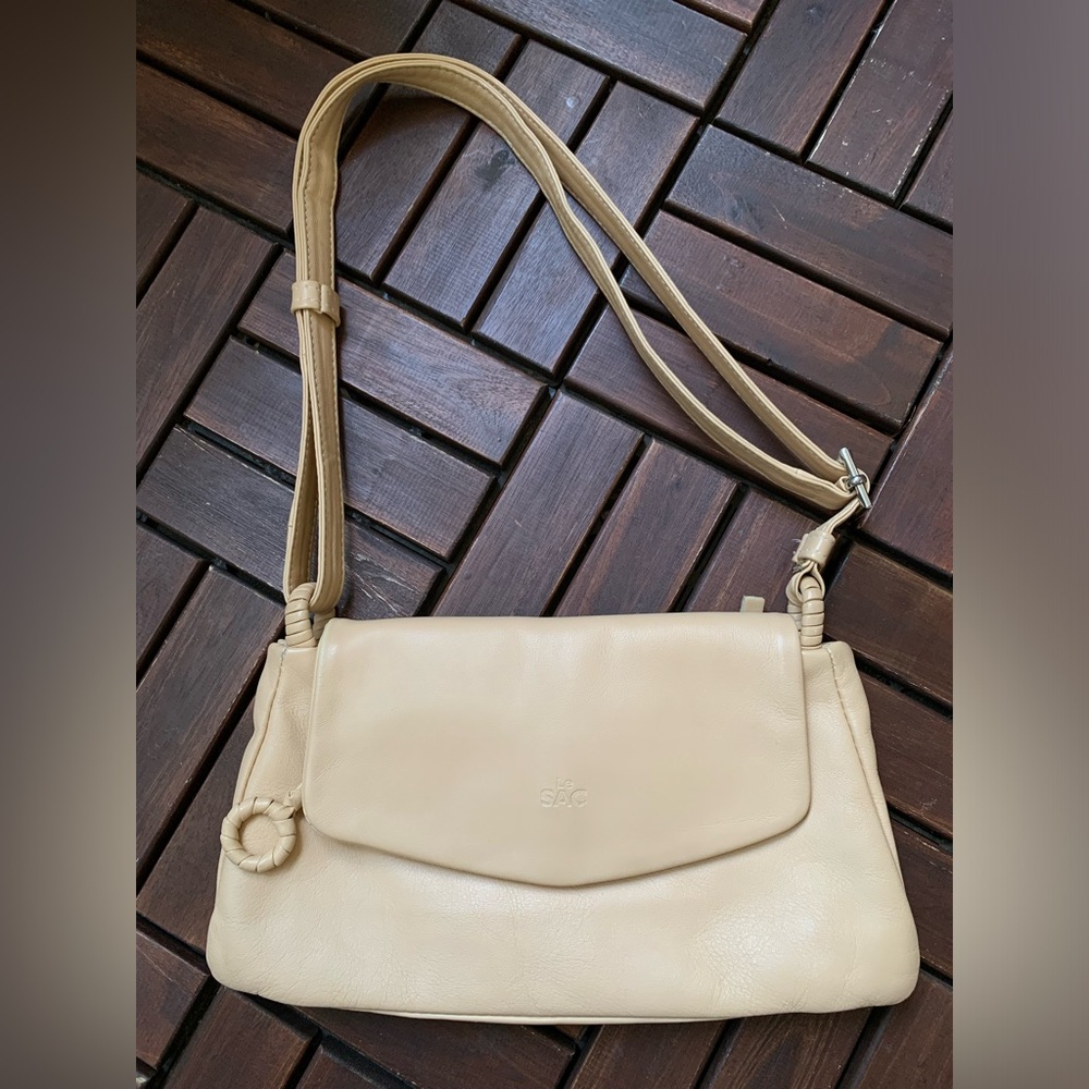 Le Sac beige leather purse